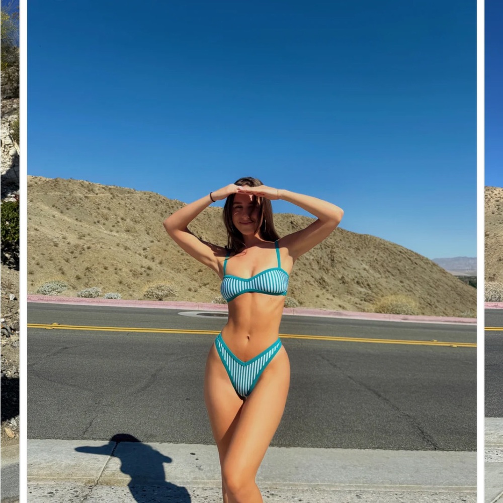 Striped Blue Bikini Set - Strawberry Milk Mob